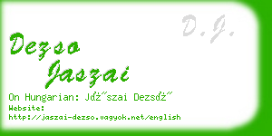 dezso jaszai business card